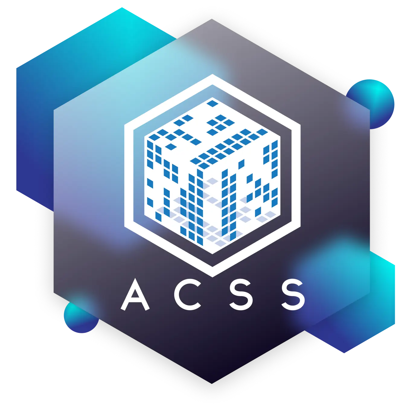 The seal of ACSS placed on top of a glass object.